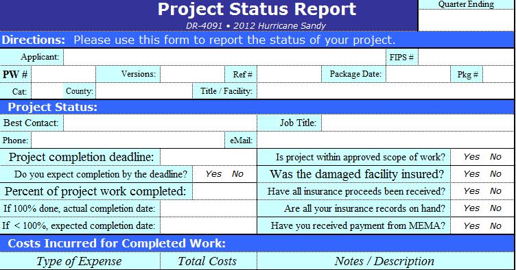 Project Status & Reimbursement - Required Documentation Small & Large Projects