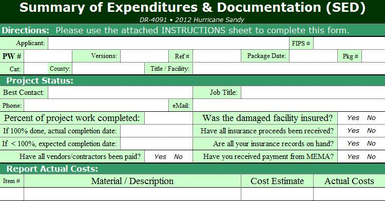 Projects: Final reimbursement based on actual costs Submit Summary of