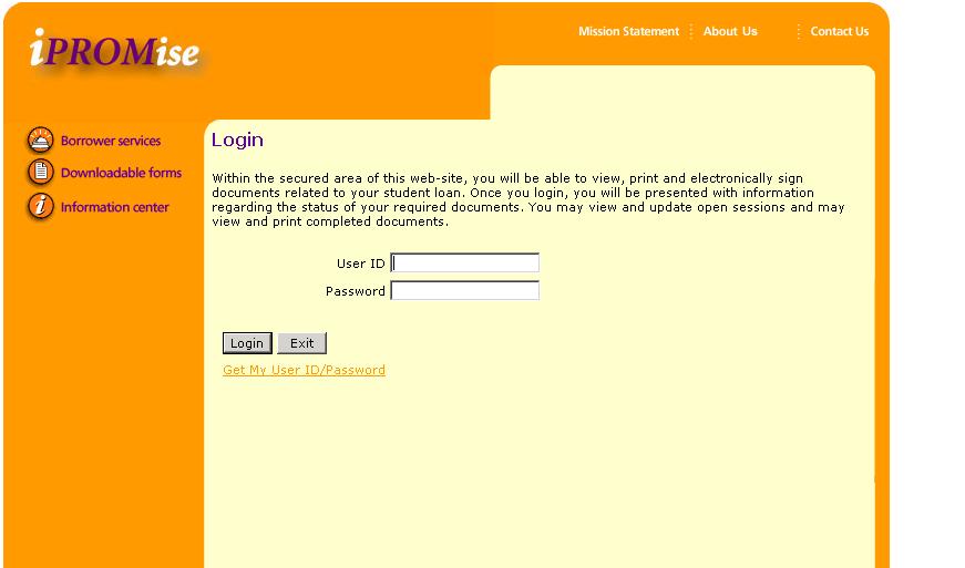 ipromise Login The student/borrower will use the User ID and