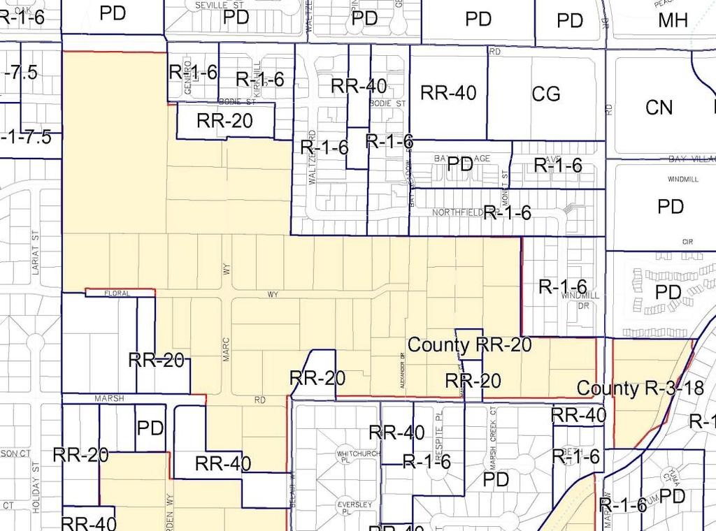LAFCO staff discussed the proposed annexation boundary with City staff several times, encouraging the City to pre-zone as much territory as possible to create a logical annexation boundary and a