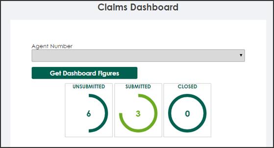 The claims dashboard provides a view of the Submitted and closed claims, as well as a record of Un-submitted notifications: These are your notifications which have been captured up to a point but