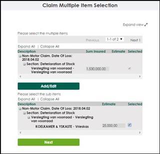 Capture the estimated amount of the claim, and select the section.