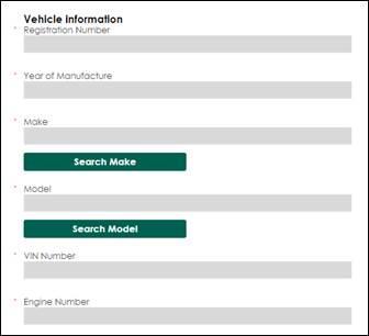 Capturing the Vehicle Information for Off Platform / Motor Traders & Fleet Policies (Motor Claims only) Vehicle details are required for auto body repairer playback on MyOMinsure, These are required