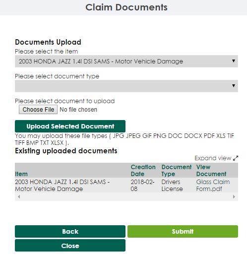 View existing documents on this page.