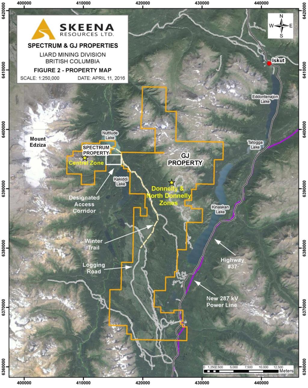 Spectrum-GJ Project Locations Located in the prolific Golden Triangle of northwestern BC which hosts other worldclass gold and gold-copper mines and projects including Brucejack (Pretivm), Galore