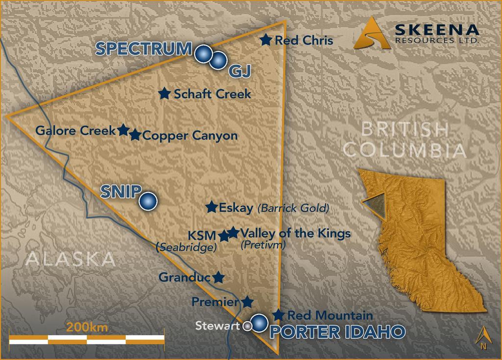 Property Locations BC s Golden Triangle Three projects located in the prolific Golden Triangle of BC, an historic and current multi-million oz