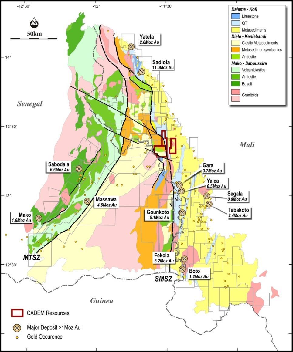 Mali Tintinba Project Entry into the Senegal-Mali Shear Zone 150 sq km acquired under option agreement on the highly prospective Senegal-Mali Shear Zone (host to >50Moz) Recent discoveries Fekola