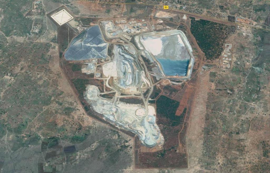 Buzwagi: Aerial View Water Storage ROM pad Tailings Dam