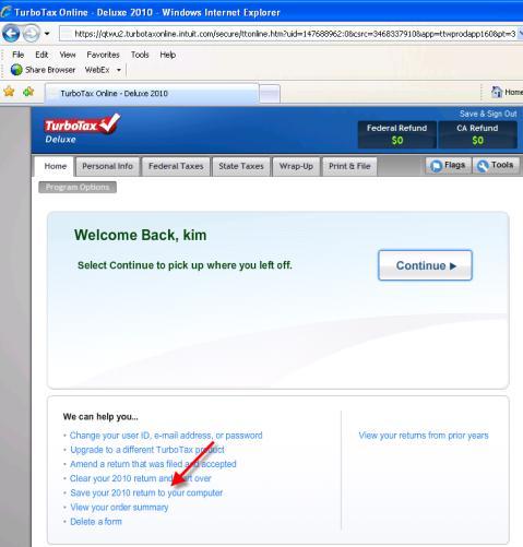 Federal 1040 Amend Instructions: If you used TurboTax Online to prepare and file your original return, follow these steps. If you used TurboTax Desktop, skip down to Desktop Customer Start Here! 1. Save Your TurboTax Online 2010 return to your computer: a.
