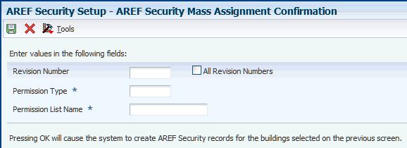 Setting Up AREF Security (optional) 3.8.5.2 Versions 1. Work with Permission Lists (P15L200) Version Specify the version of the P15L200 program to use.