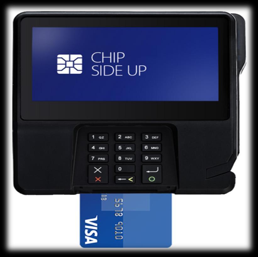 Making A Purchase With Your Bank of America Card Step 1 Insert the chip end of your card into the terminal (instead