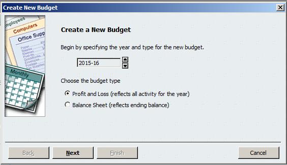 Make sure to select the correct year for your new budget, and specify a