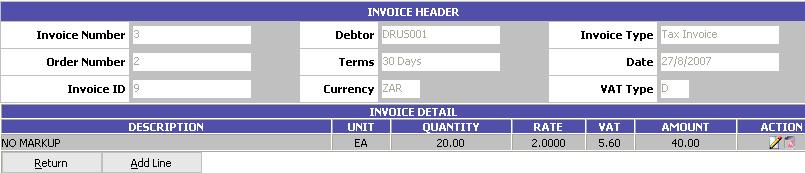 Invoice Calculate if Mark-up