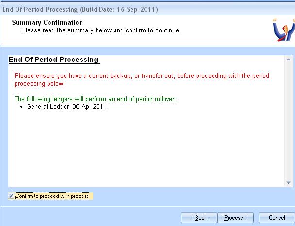 to perform rollover for General Ledger Only Check that New Period Ending Date is Correct Next