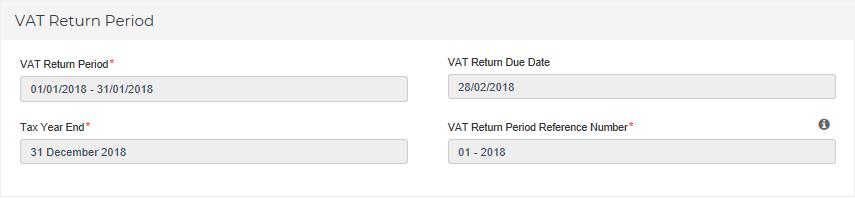 VAT Return Form VAT201 VAT Return Period and