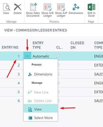 Entry Type o Automatic: Created from posting sales documents o Manual: Created from commission journal Closed Indicates if the entry is closed (paid for invoices, closed for other entry types) or