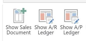 Notice the icons on the ribbon on both the ledger entry list and card. Show Sales Document Clicking this icon will show the related sales invoice or credit memo.