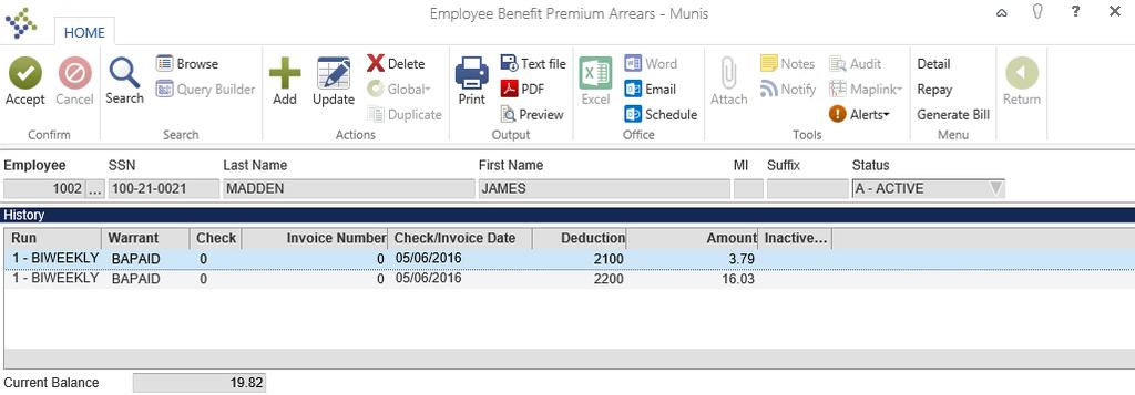 NOTE/TIP As noted earlier, when posting Benefits Arrears amounts to the general ledger, the employer amounts that cover employee shares are essentially tracked as negative liability amounts i.e. the expense account used for those employer expenses are tracked to the same liability account as the withholding.