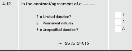 Statistics South Africa 45 P0211 Question 4.12 Work status (Q412CONTRDURATION) (@136 1.) This question was asked to establish the degree of job security, i.e. the duration of the contract/agreement.