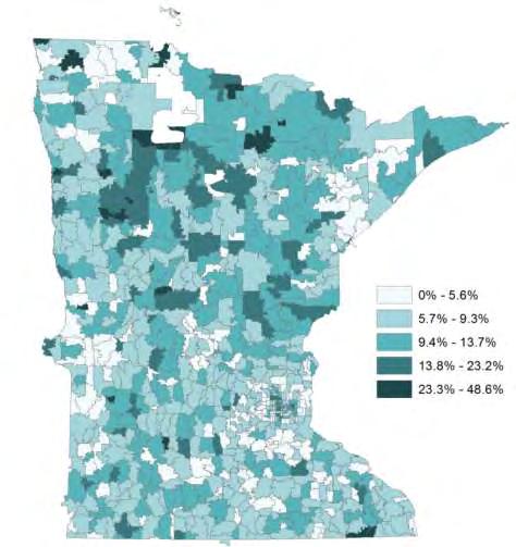 Percent uninsured, by zip code tabulation area, 2008-2012