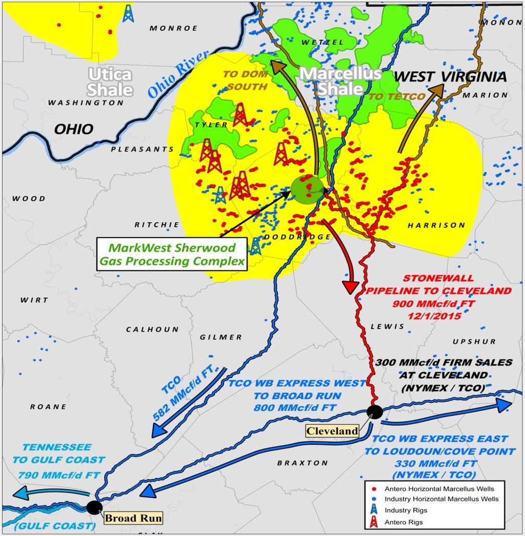 ANTERO MIDSTREAM EXERCISES STONEWALL OPTION Stonewall Gathering Pipeline Option Antero Midstream has exercised its option to acquire a 15% non-operated equity interest in the Stonewall gathering