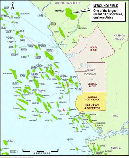 SUBSTANTIAL EXPLORATION POTENTIAL WEST AFRICA - ANGOLA Cabinda South Block, onshore Angola ROC 60% and Operator Seismic acquisition commenced in June