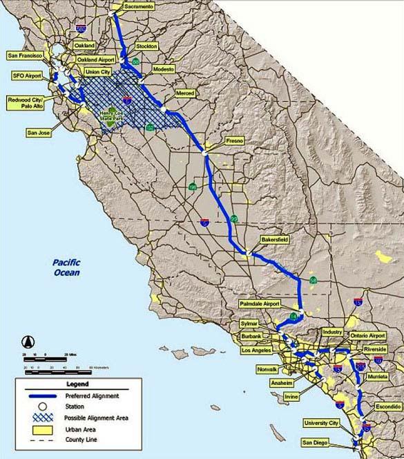 California High Speed Rail $40 Billion 800 mile, 220 mph Rail Service from San Diego to San Francisco Annual Revenue $2.