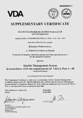 Certificate was issued by company SGS ICS Gesellschaft für Zertifizierungen m.b.h. und Umweltgutachter, Hamburg.