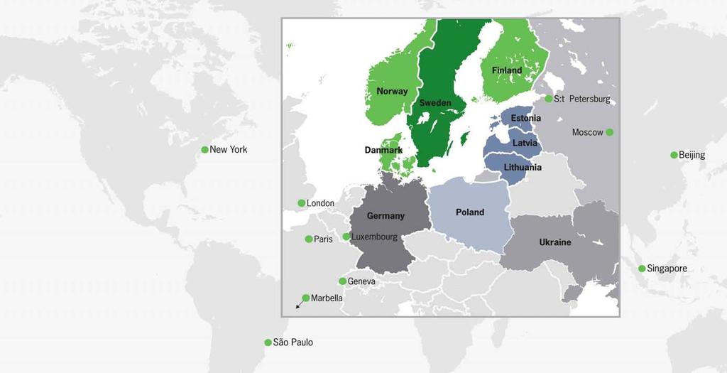 Ten home markets in Northern Europe - and strategic locations outside chosen home markets Market Home market in 10 countries 200 million inhabitants 5 9 5
