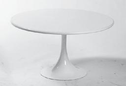 Chrome Table, white plexi top 24 x