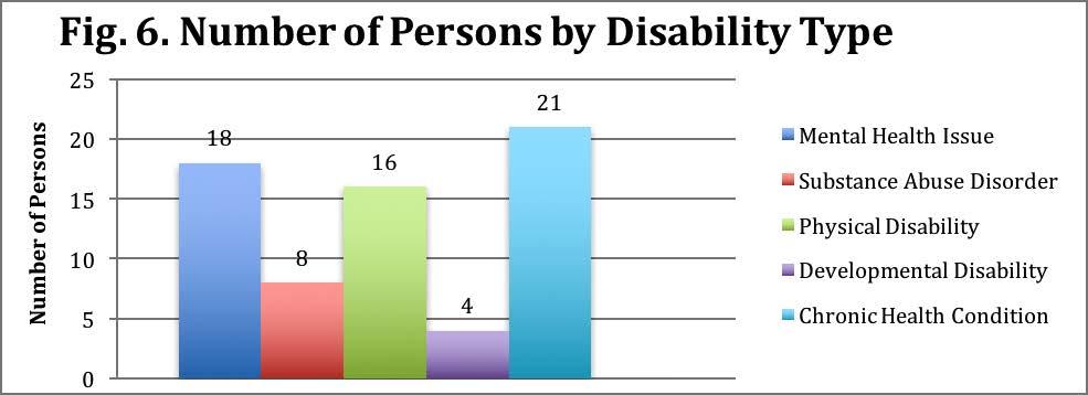 75% of disabled homeless children reported a chronic health condition, while another 50% reported a developmental disability.