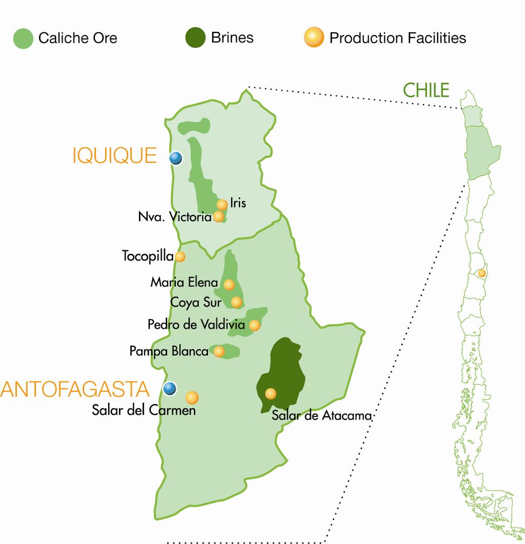 Natural Resources and Experience Caliche Ore Sustainable Operations in the North of Chile Caliche ore is only found in Chile The world s largest deposits of nitrates and iodine Proprietary mining