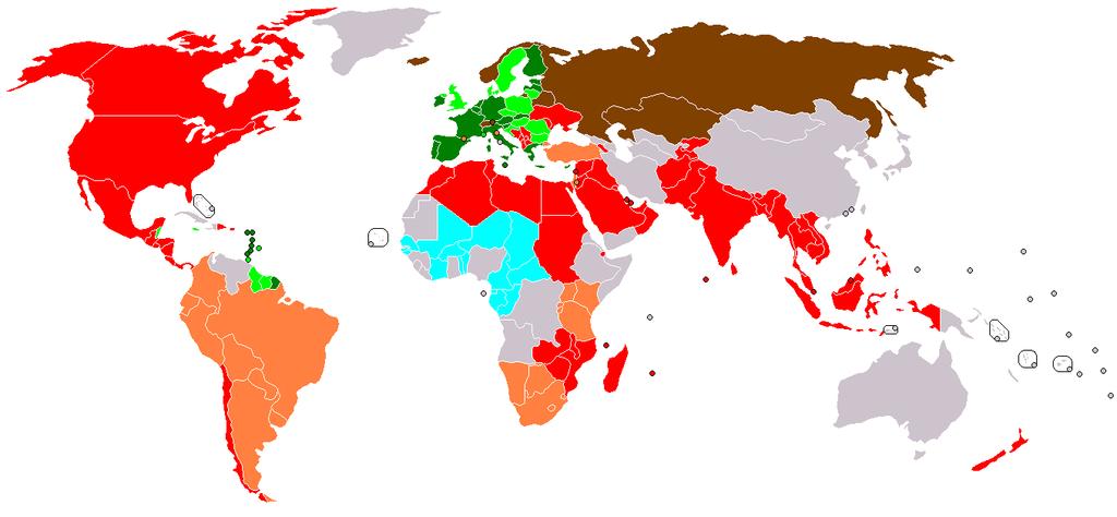 (dark green) Economic and Monetary Union; (light green) Economic Union; (light blue) Customs