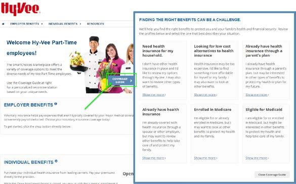 Coverage Guide At any time during the workflow you may open the Coverage Guide section, noting that the first time you navigate to the Shop for your Benefits