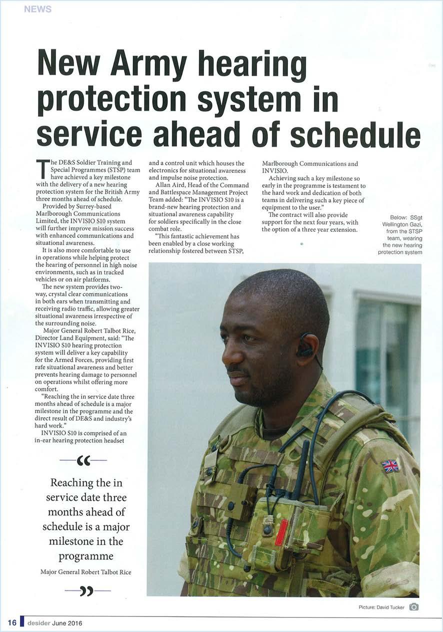 Interim Report January June From Desider Magazine: issue 96, June UK Ministry of Defence and Defence Equipment and Support.