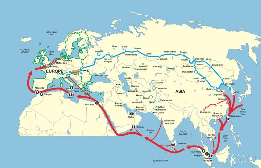 Alternative Transport Connection between Far-East and Europe WESTBOUND EASTBOUND 18-21 days 33-40