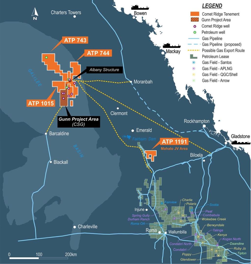 Comet Ridge Supply Solutions Comet Ridge assets can form part of the supply solution for eastern gas market Near term Mahalo: Complete current programme to substantially increase 2P reserves base