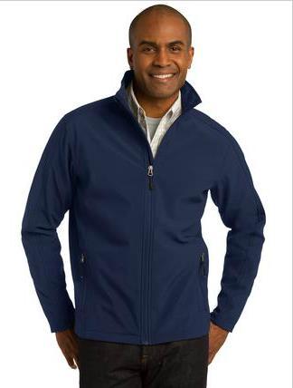 MEN S CORE SOFTSHELL JACKET Port Authority 100% polyester woven shell and microfleece lining Front zippered pockets Wind and water resistant XS-6XL Embroider Logo E Item #25.$40.