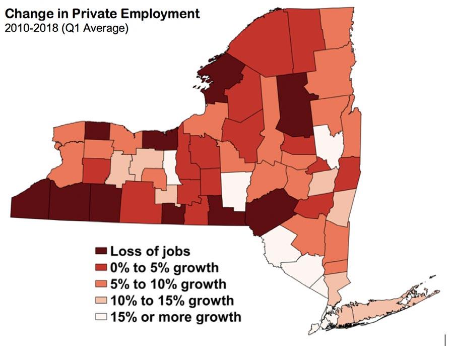 Private-Sector Job Growth by County The county-by-county breakdown of private job growth across the state is