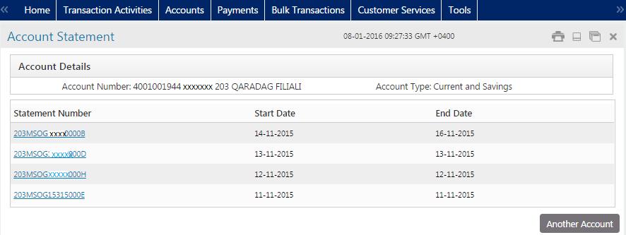 Account Number Account Type Statement Number Start Date End Date. This field displays the account number (IBAN) for which the account statements are displayed. This field displays the account type.