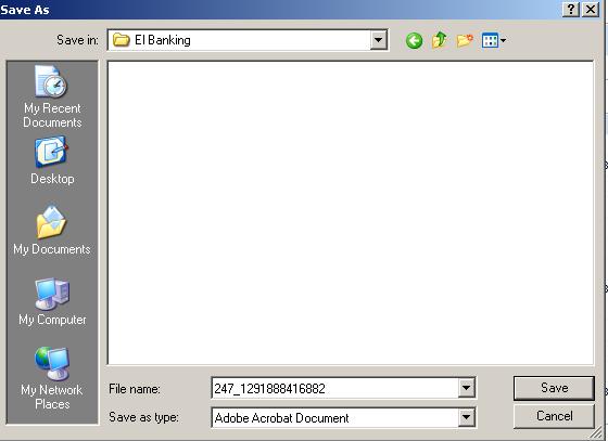 The system displays the Save As dialog box.
