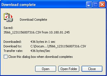 The system displays the File Download message box. To open the file click Open button. 19.8. Click the Save button to save the file on computer.