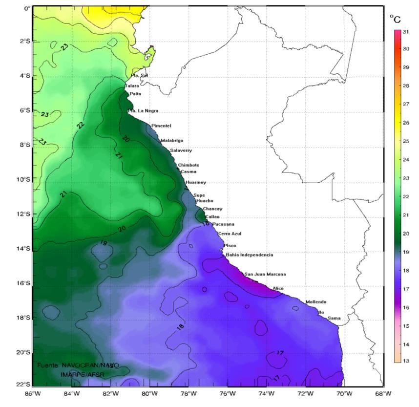 Sea surface temperature in Peru TSM PERU 04.08.