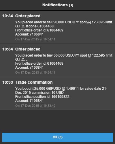 selector. Trade and order confirmation All trades and orders will be confirmed quickly after being placed.