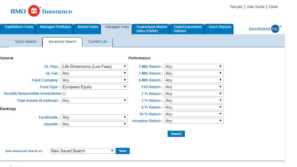 Using Advanced Search for Managed Indexed Accounts Step 1 Select
