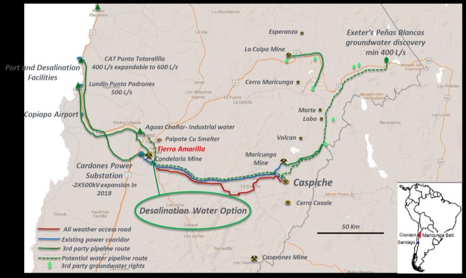 Caspiche Strategically Located Source: Exeter Resource Corporation Next Steps Background engineering studies for Caspiche have been ongoing and are now sufficiently advanced that new studies leading