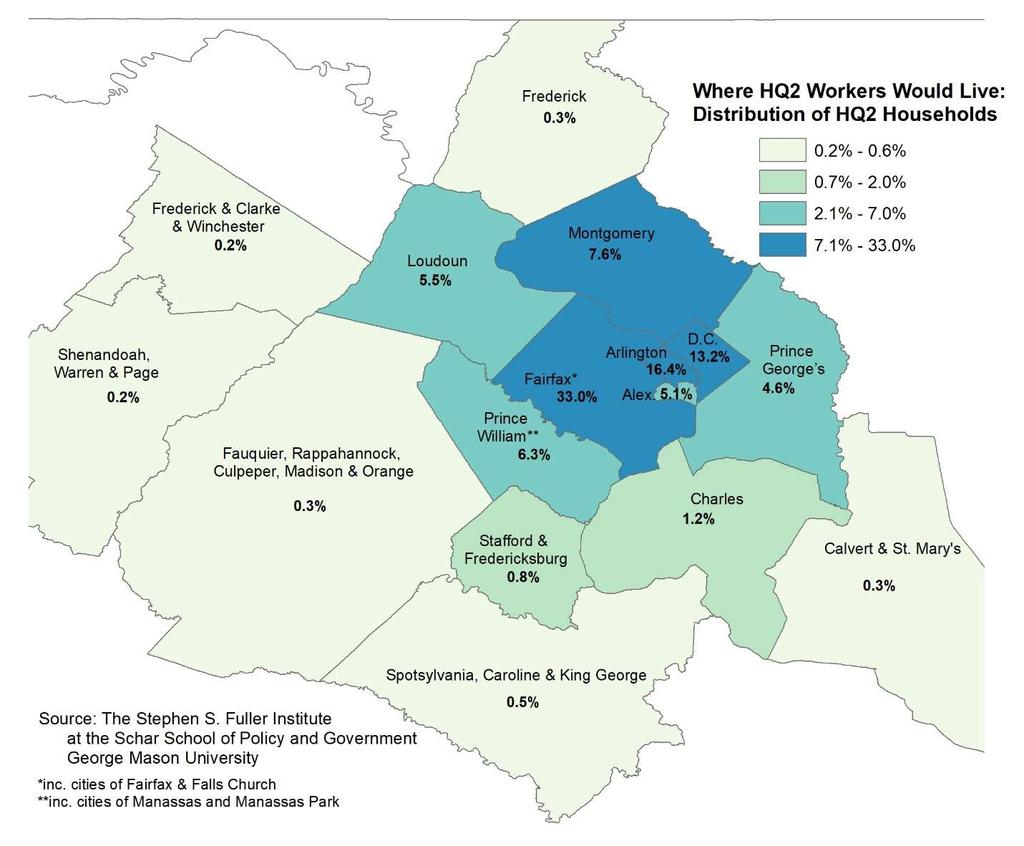 County. The majority (93-95%) are likely to live in the Washington region.