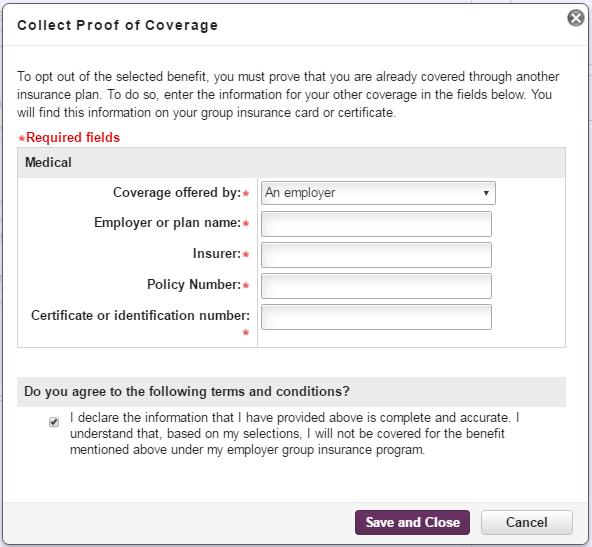 Collecting Proof of Coverage. Select where your coverage originates.. Enter the appropriate information, which should be available on your existing group insurance card or certificate.