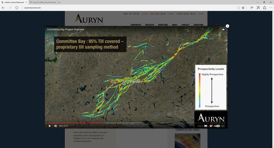 A Auryn Resources (Raven Target) B C A rea A Auryn Resources (Four Hills target) Auryn Resources (Anuri target) Auryn Resources (Three Bluff deposit) Are a B Western Atlas Resources M ining Claims