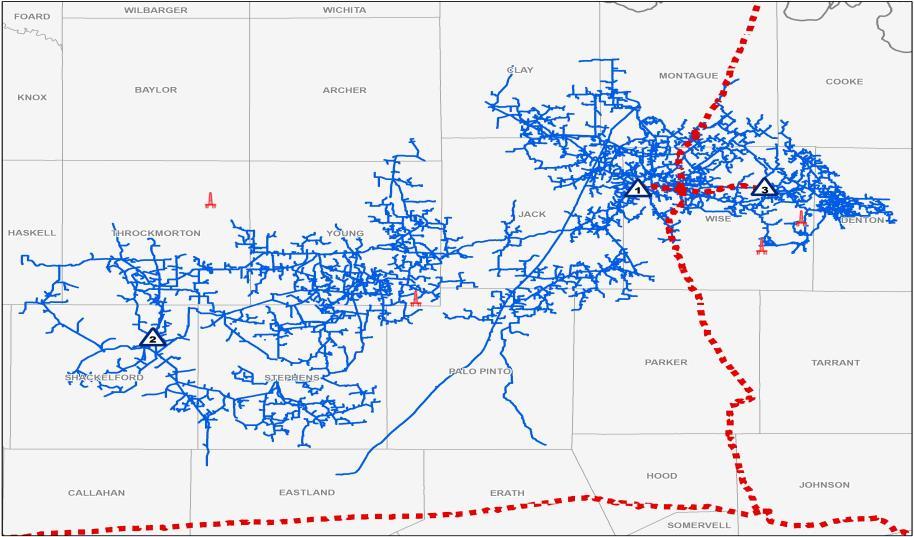 North Texas and SouthTX Summary North Texas consists of 478 MMcf/d processing capacity in the Barnett Shale and Marble Falls play Primarily POP contracts with fee-based components To be connected to